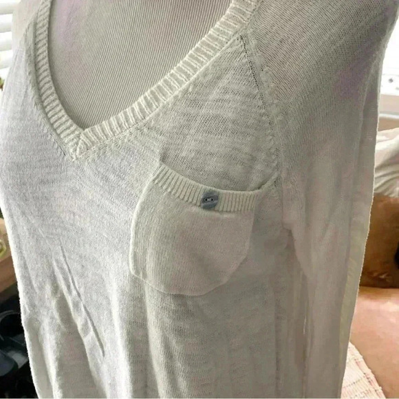 Anthropology Moth white and blue plaid layered long sleeve top - Picture 3 of 7